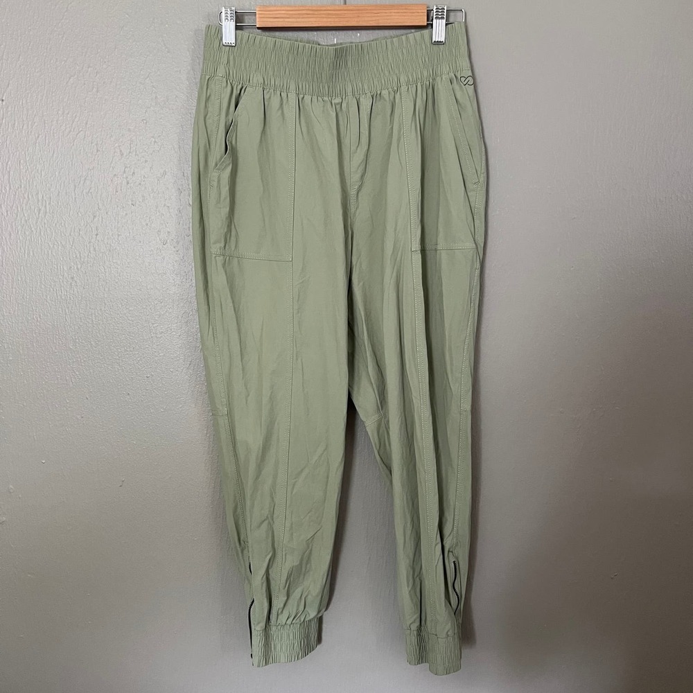 CALIA Green Jogger Nylon Blend Ankle Zip High Rise Size Medium casual